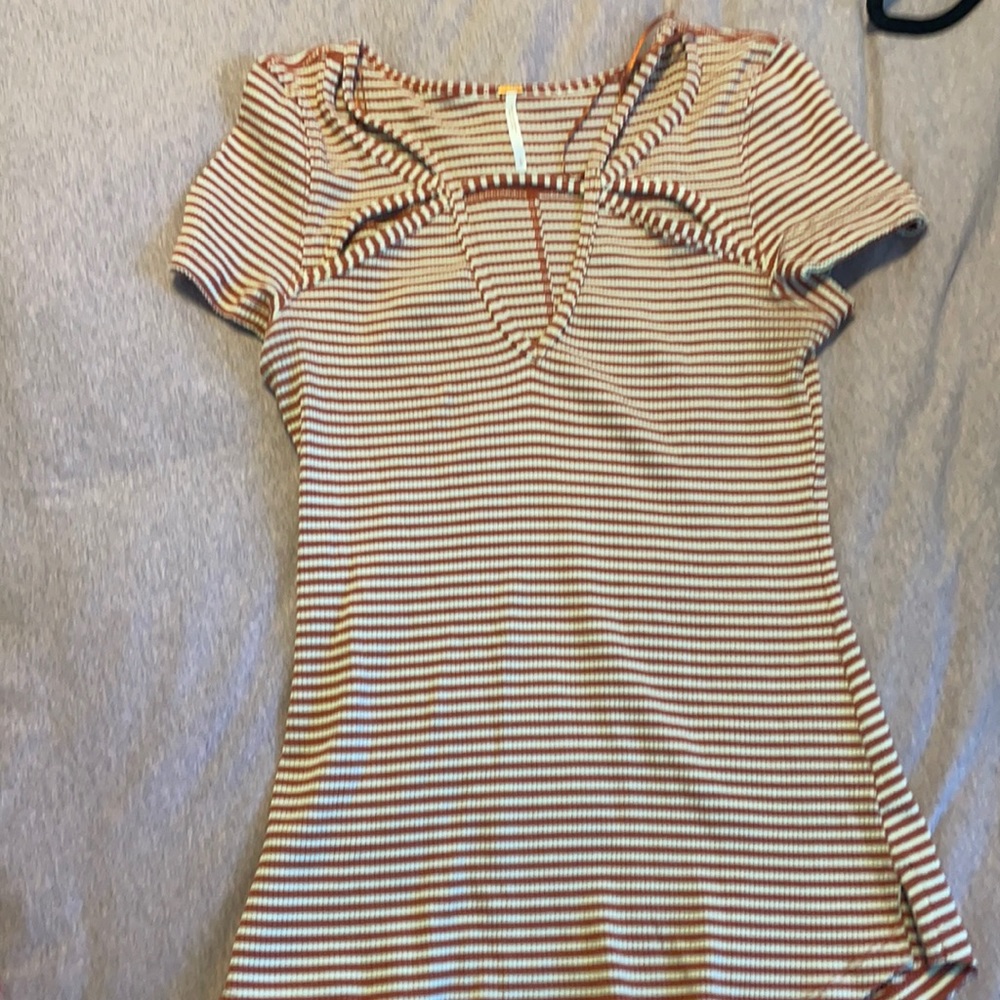Free people cut out striped shirt
